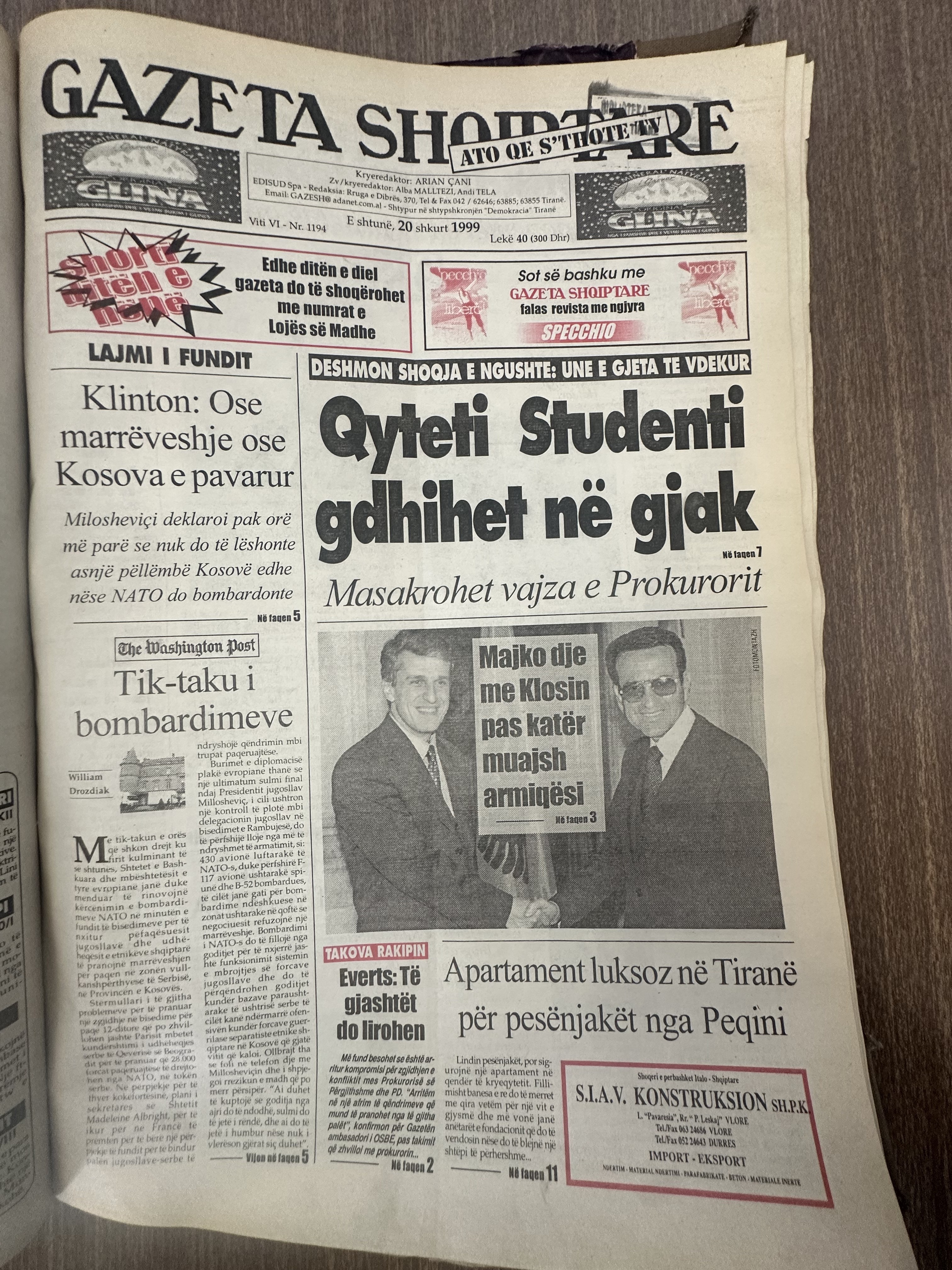 Gazeta Shqiptare 1999-02-20